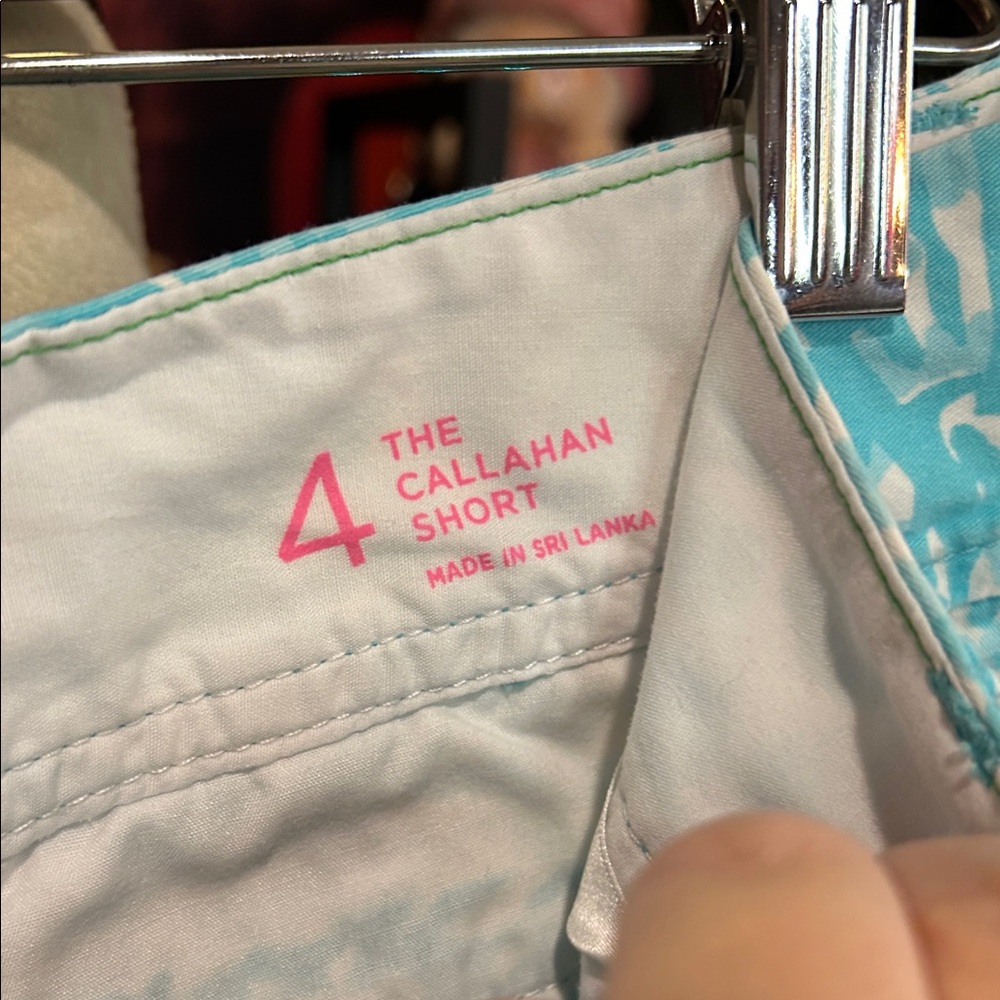 Lilly Pulitzer Aqua and White Patterned Shorts - Picture 10 of 10